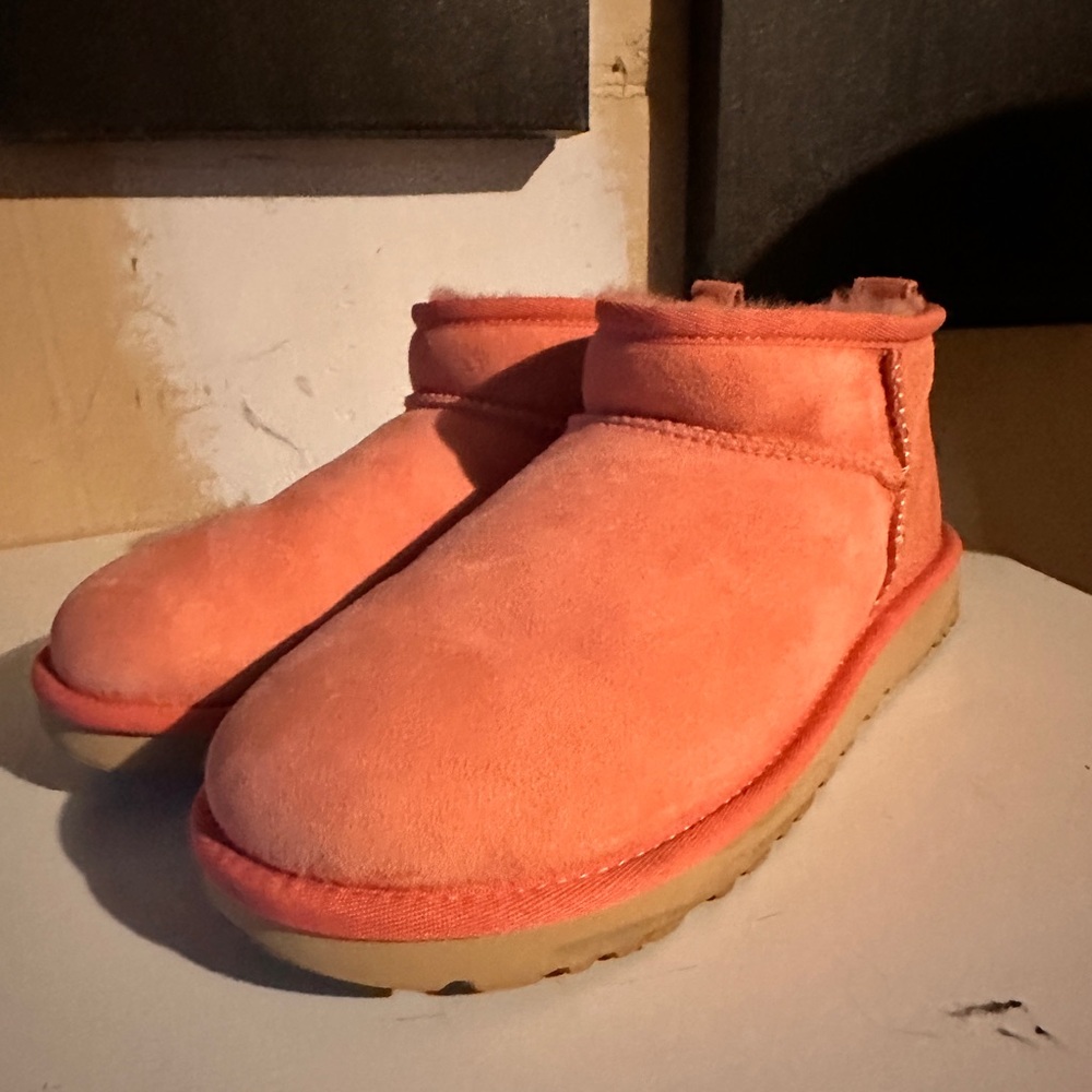 UGG pink Suede ultra-mini Booties